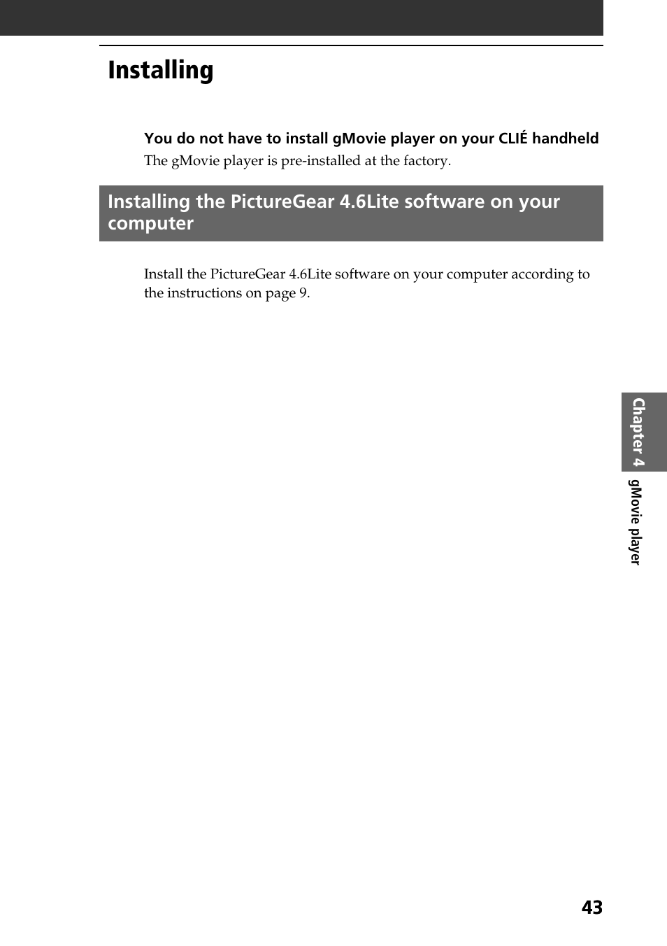 Installing | Sony PEG-SJ30 User Manual | Page 43 / 80