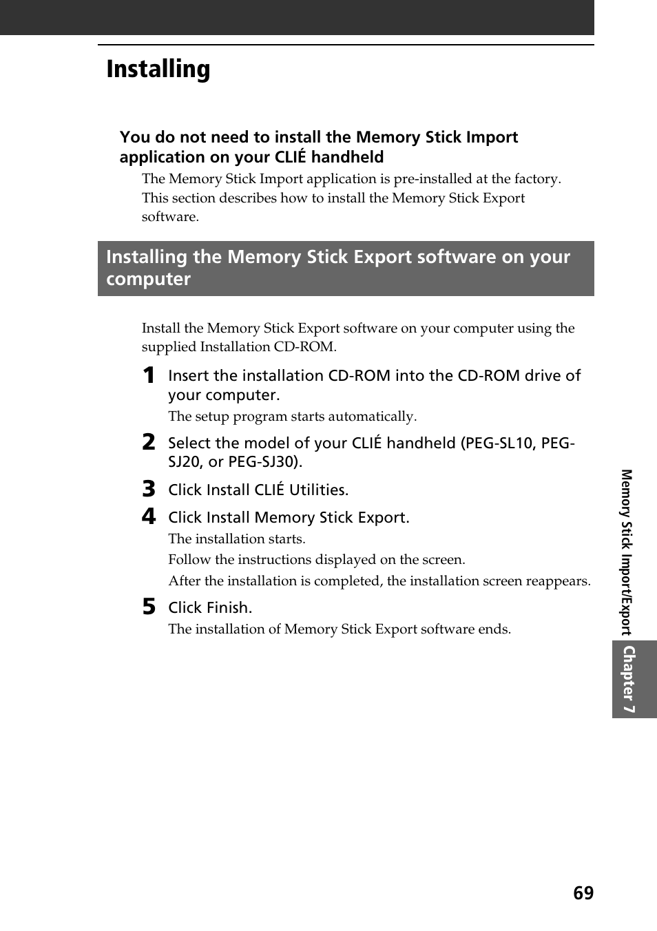 Installing | Sony PEG-SJ30 User Manual | Page 69 / 80