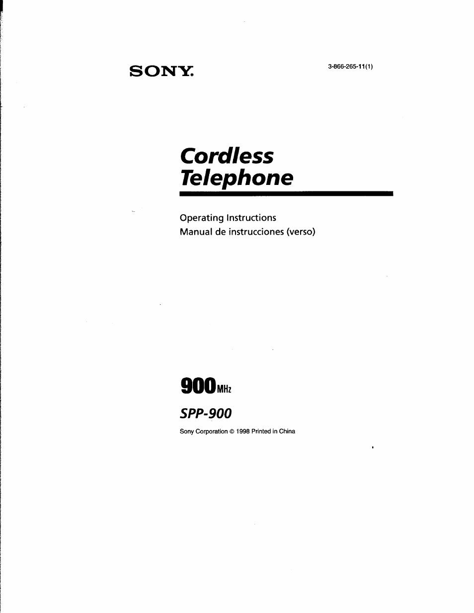 Sony SPP-900 User Manual | 28 pages