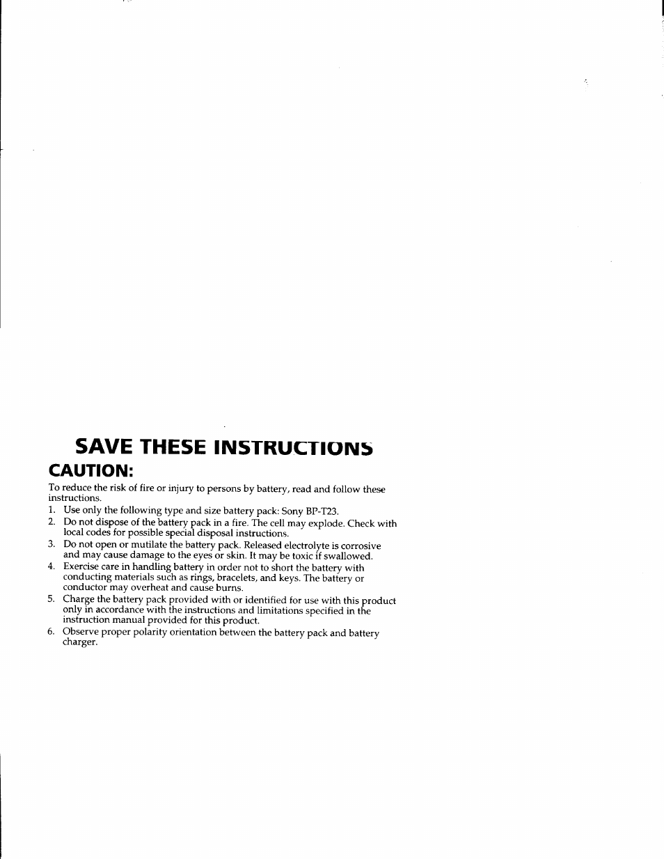 Save these instructions, Caution | Sony SPP-900 User Manual | Page 4 / 28