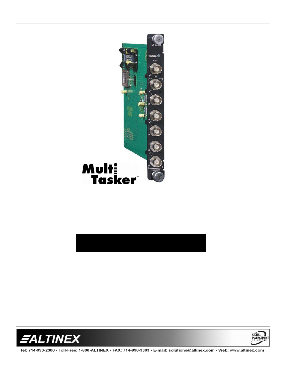 Altinex MT104-100/103 User Manual | 22 pages