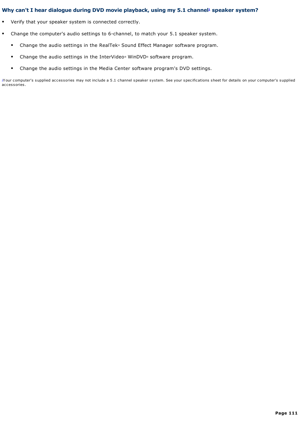 Sony VGC-RB51M User Manual | Page 111 / 131
