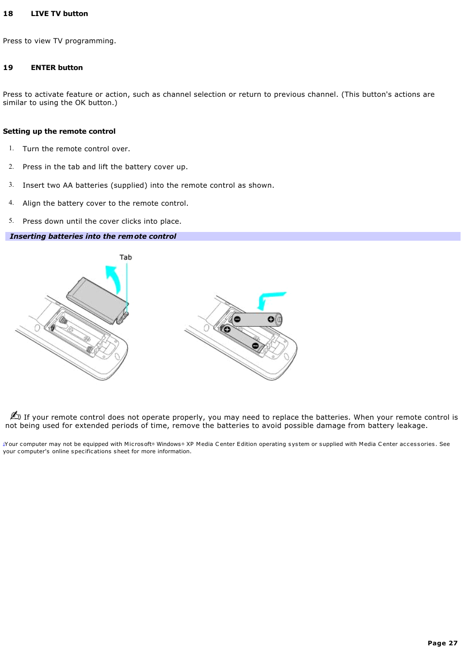 Sony VGC-RB51M User Manual | Page 27 / 131