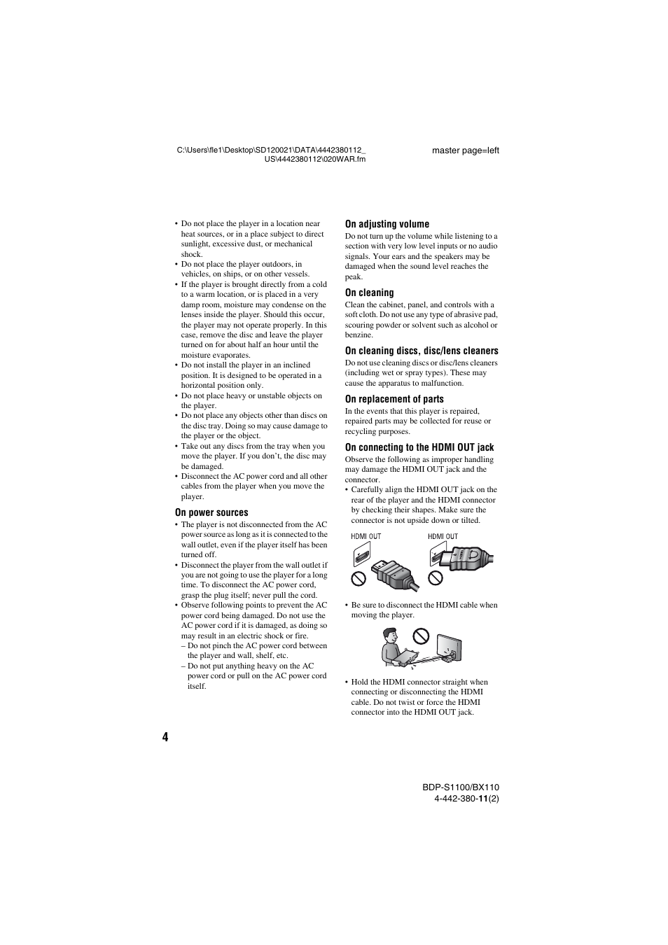 Sony BDP-S1100 User Manual | Page 4 / 36
