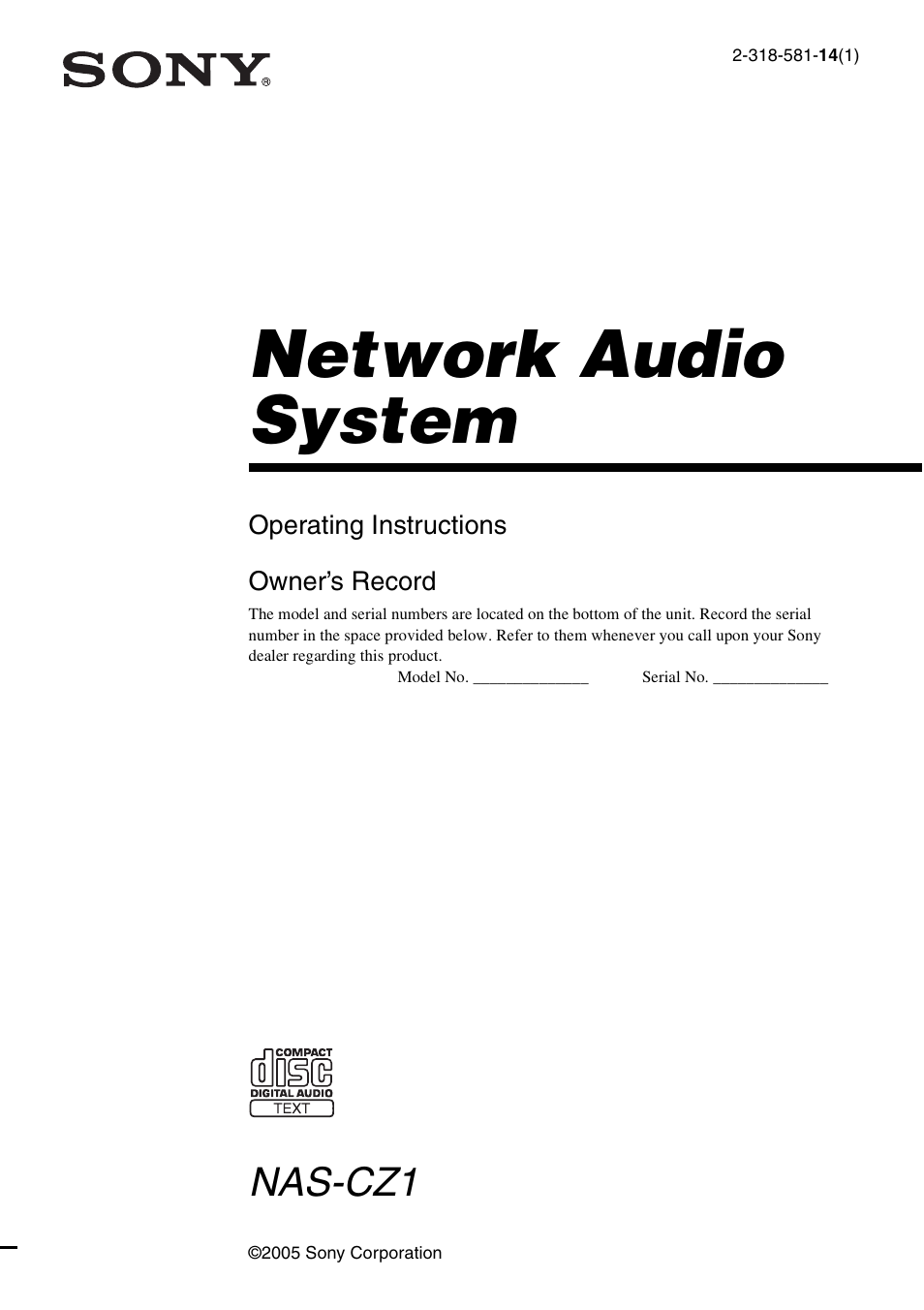 Sony HCD-CZ1 User Manual | 40 pages