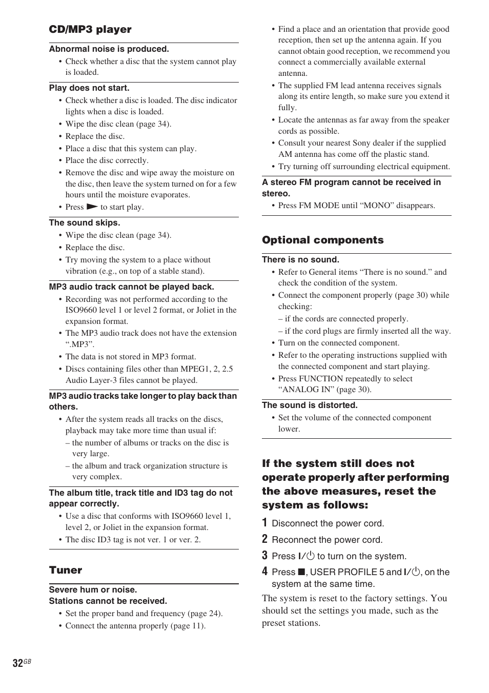 Sony HCD-CZ1 User Manual | Page 32 / 40