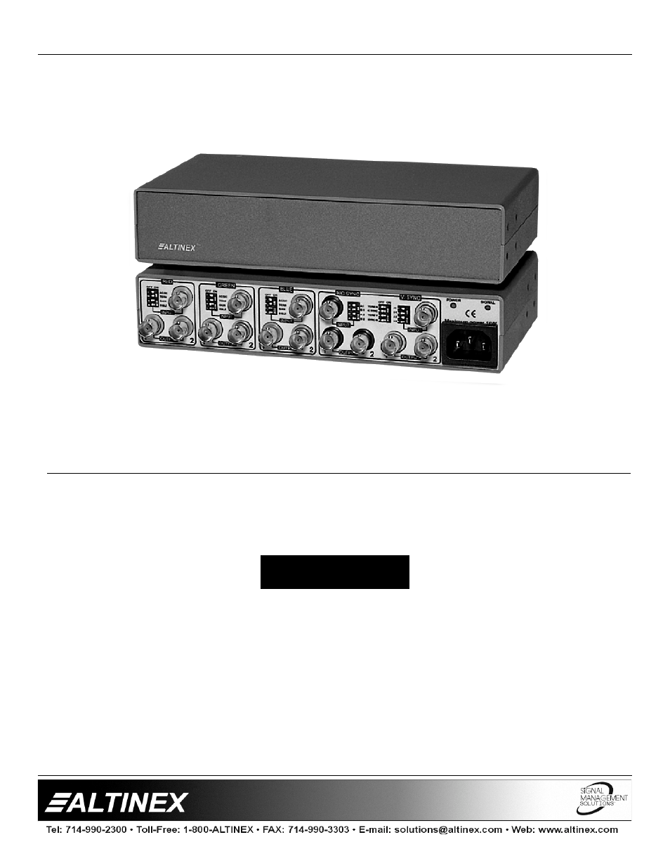 Altinex Distribution Amplifier DA1322AT User Manual | 9 pages