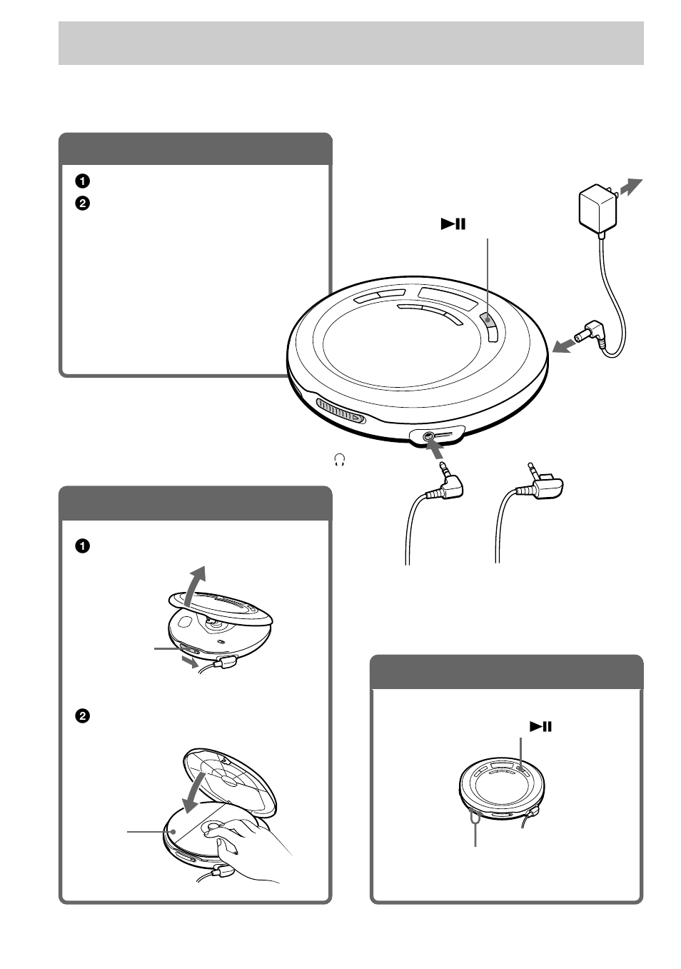 Playing a cd, Connect your cd player, Insert a cd | Play a cd, 1 . connect your cd player, 2 . insert a cd, 3 . play a cd | Sony D-EJ621 User Manual | Page 6 / 24