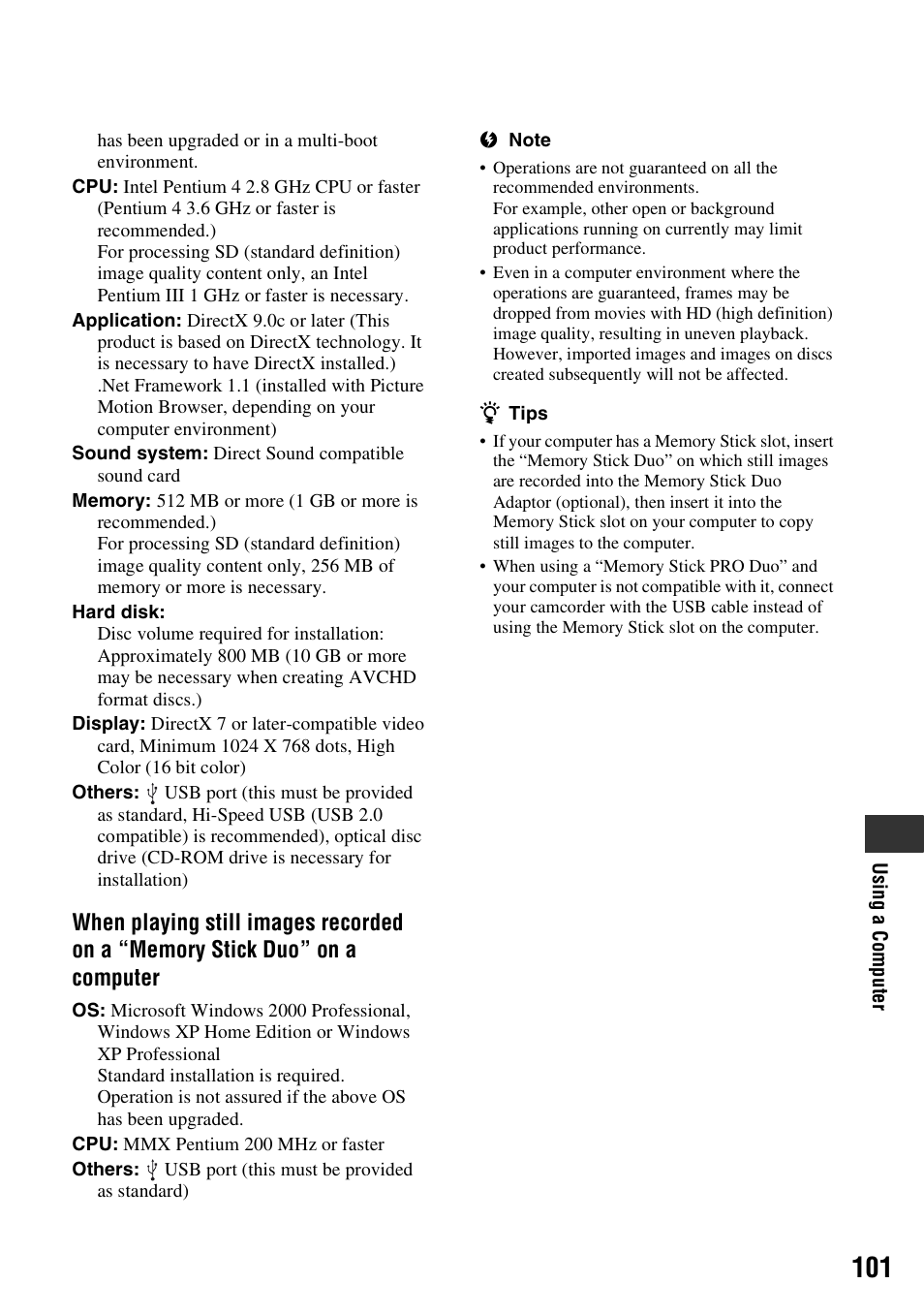 Sony HDR-UX1 User Manual | Page 101 / 155