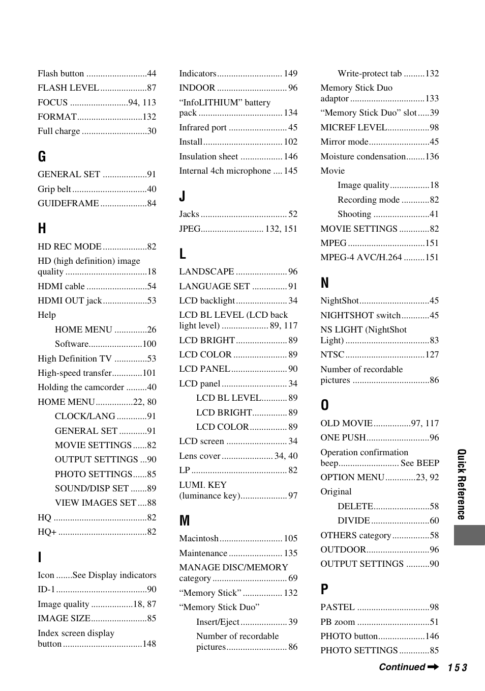 Sony HDR-UX1 User Manual | Page 153 / 155