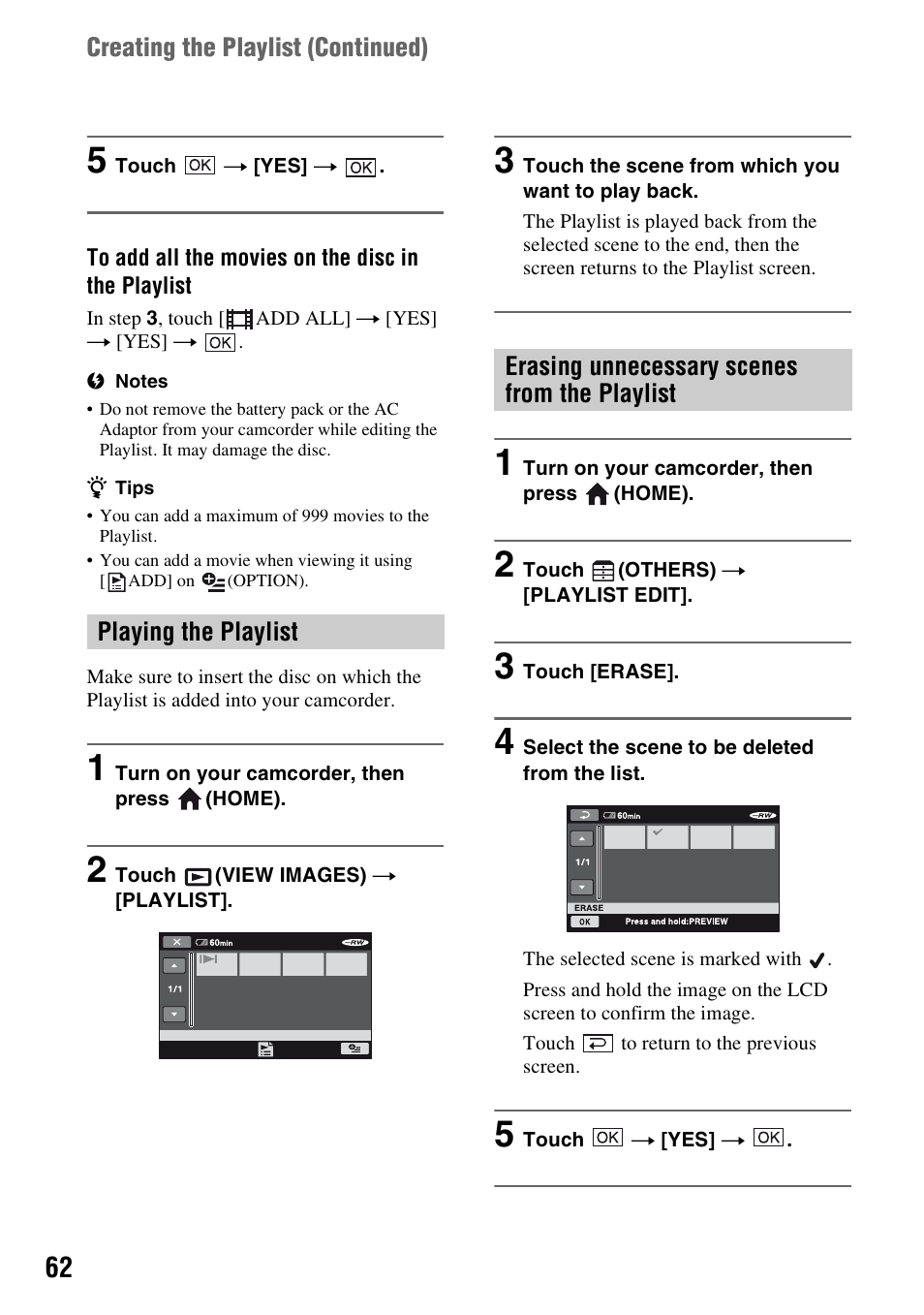 Sony HDR-UX1 User Manual | Page 62 / 155