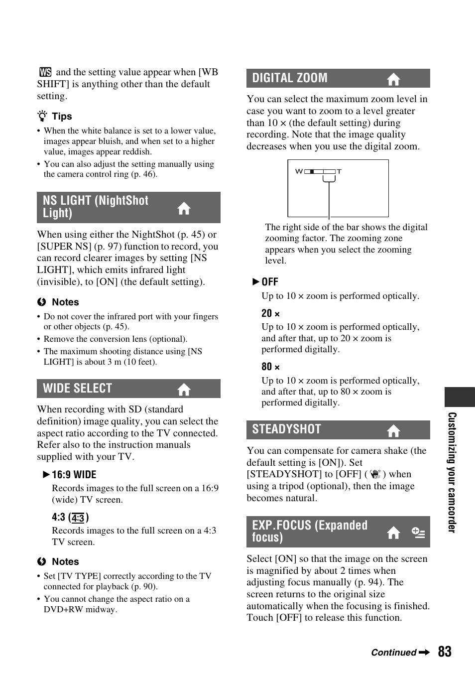 P. 83) | Sony HDR-UX1 User Manual | Page 83 / 155