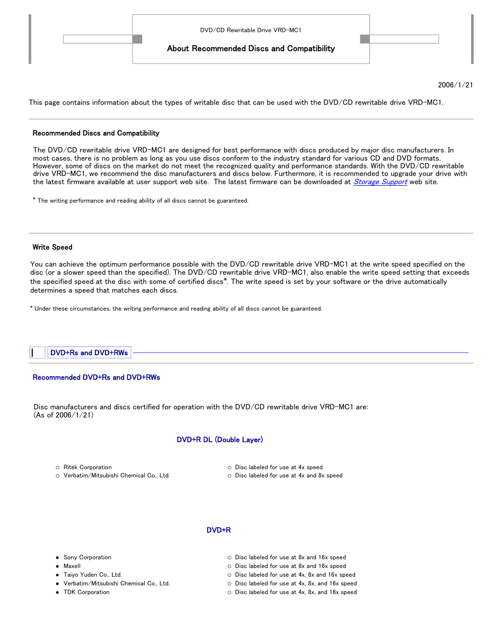 Sony VRD-MC1 User Manual | 3 pages