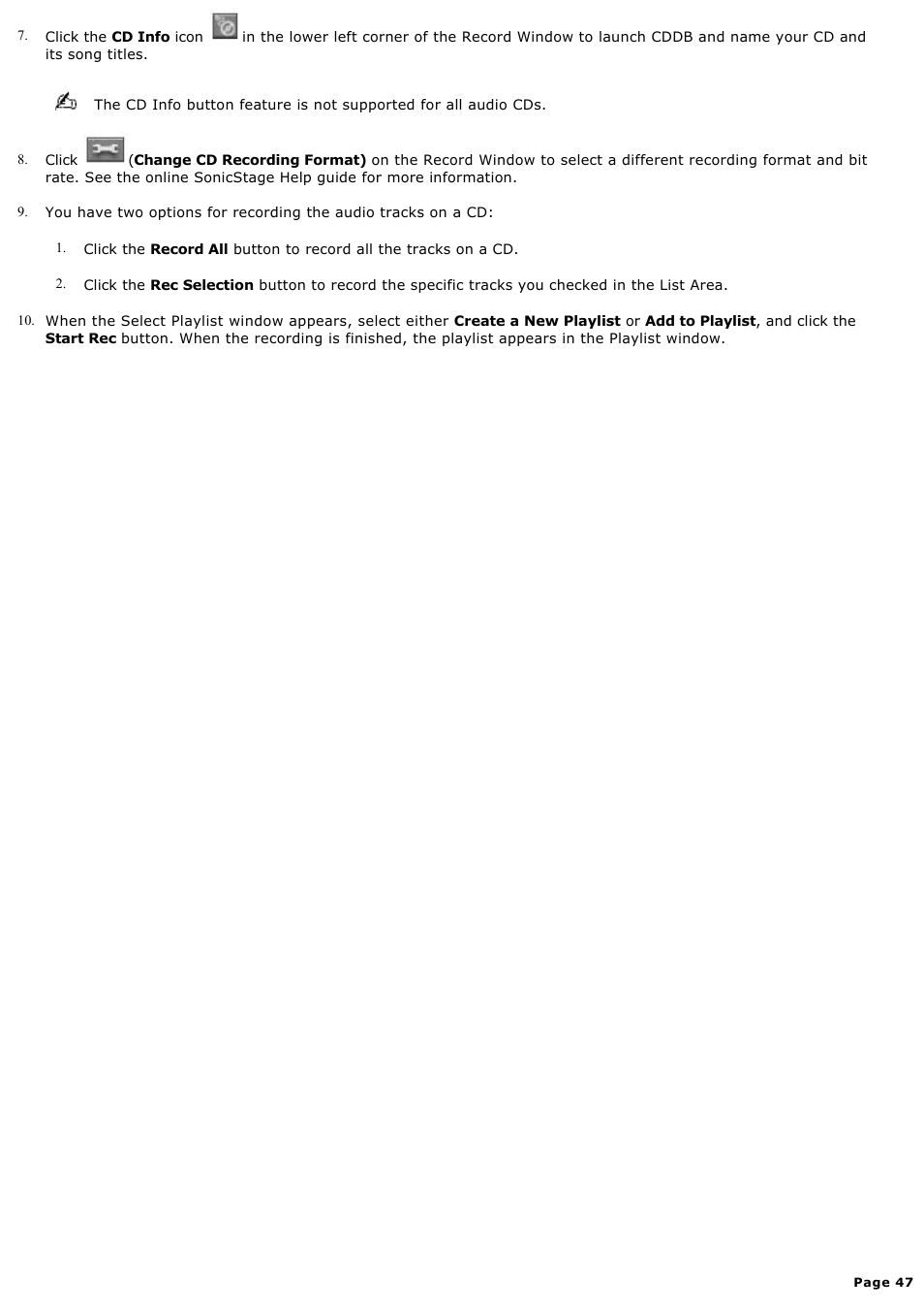 Sony PCV-RS221 User Manual | Page 47 / 114