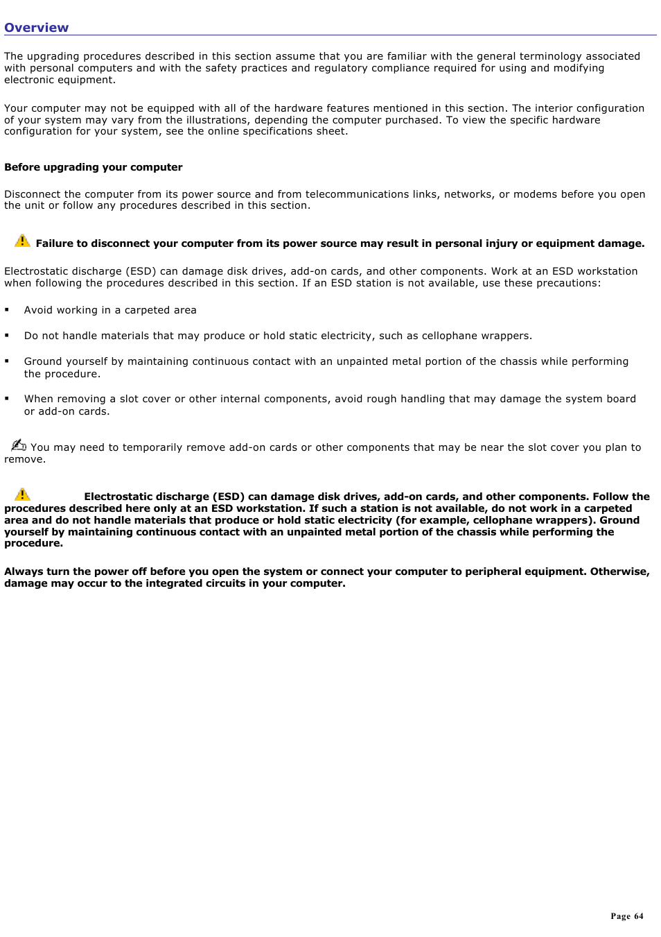 Overview | Sony PCV-RS221 User Manual | Page 64 / 114