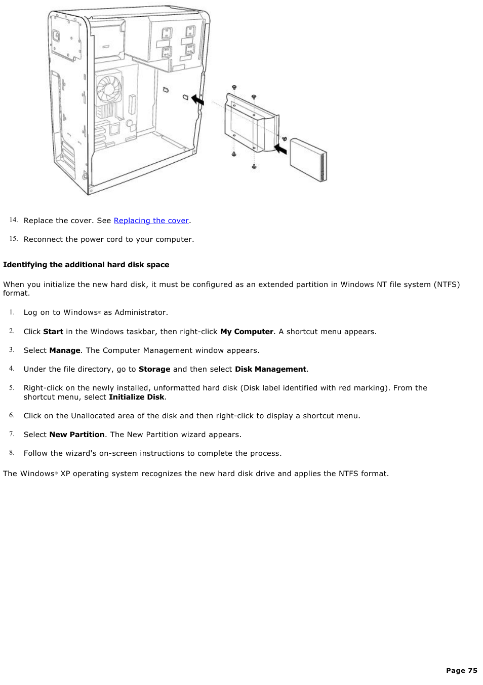 Sony PCV-RS221 User Manual | Page 75 / 114