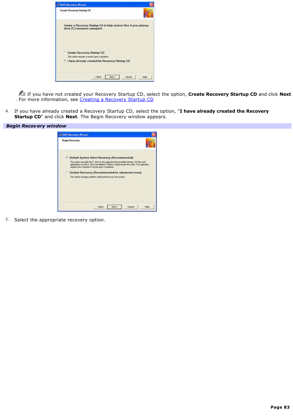 Sony PCV-RS221 User Manual | Page 83 / 114