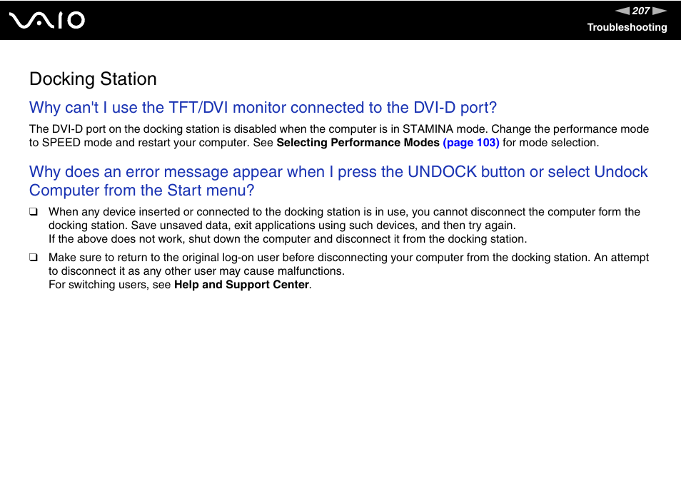 Docking station | Sony VGN-SZ140 User Manual | Page 207 / 221