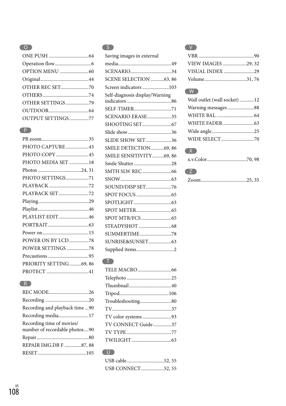 Sony HDR-XR150 User Manual | Page 108 / 109
