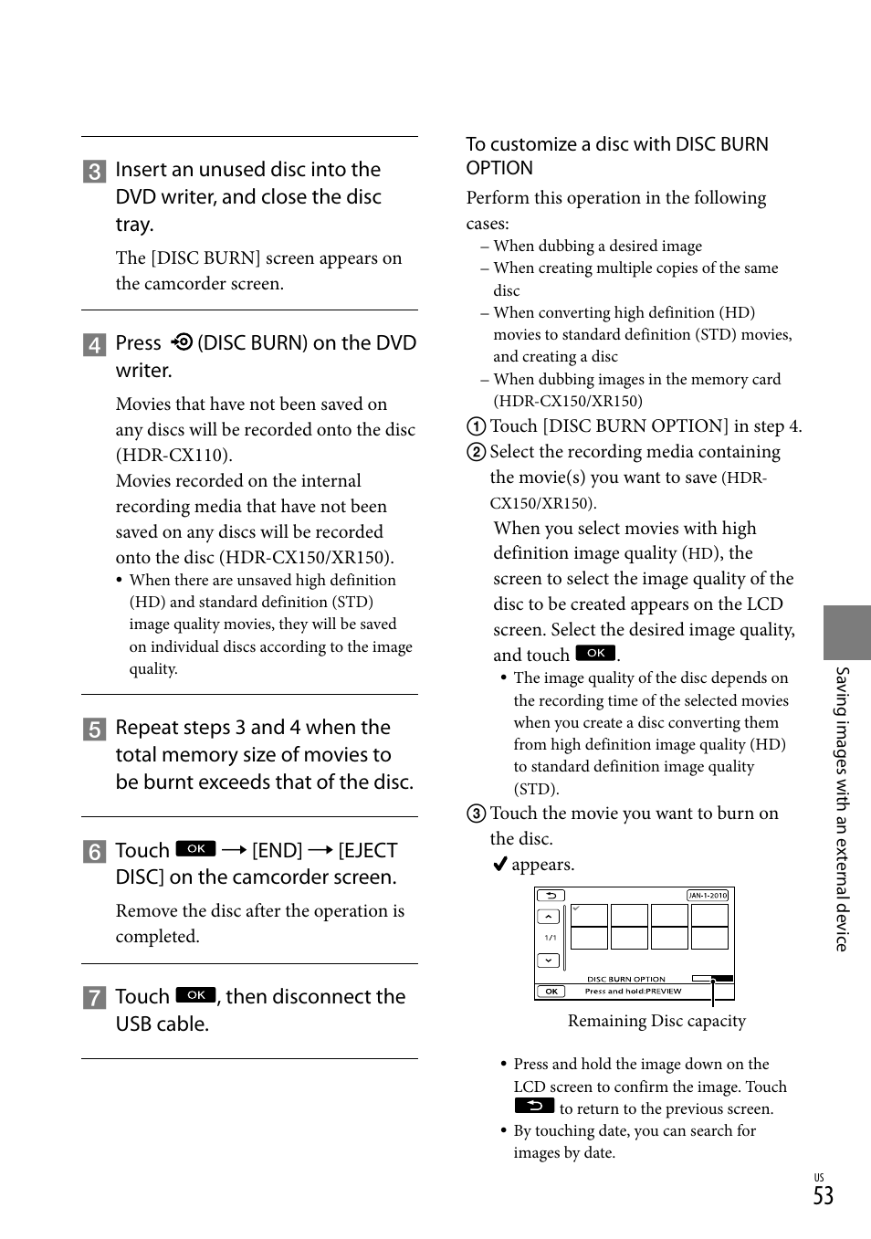 Sony HDR-XR150 User Manual | Page 53 / 109