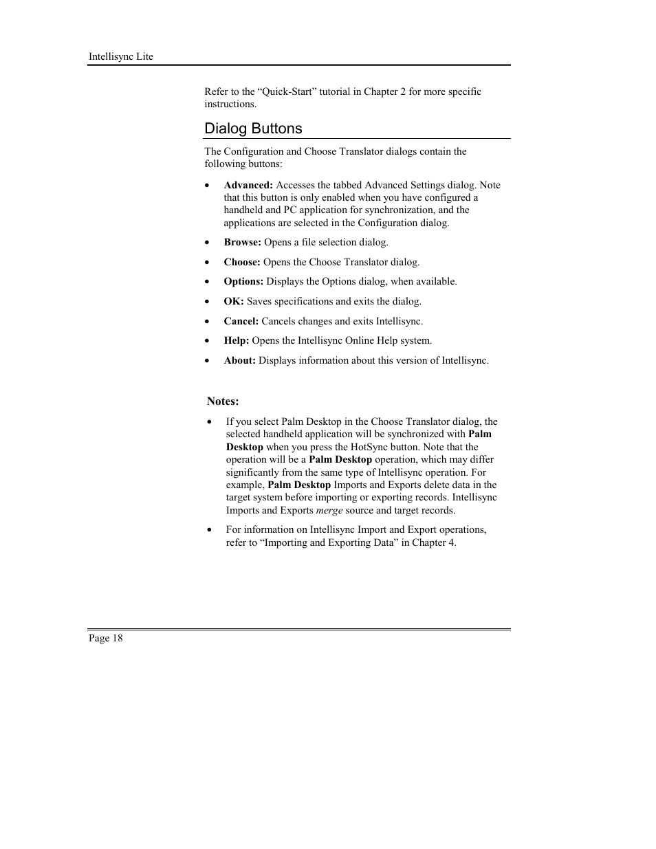 Dialog buttons, Ecord, Hanged and | Eleted, Ialog | Sony PEG-TG50 User Manual | Page 18 / 53