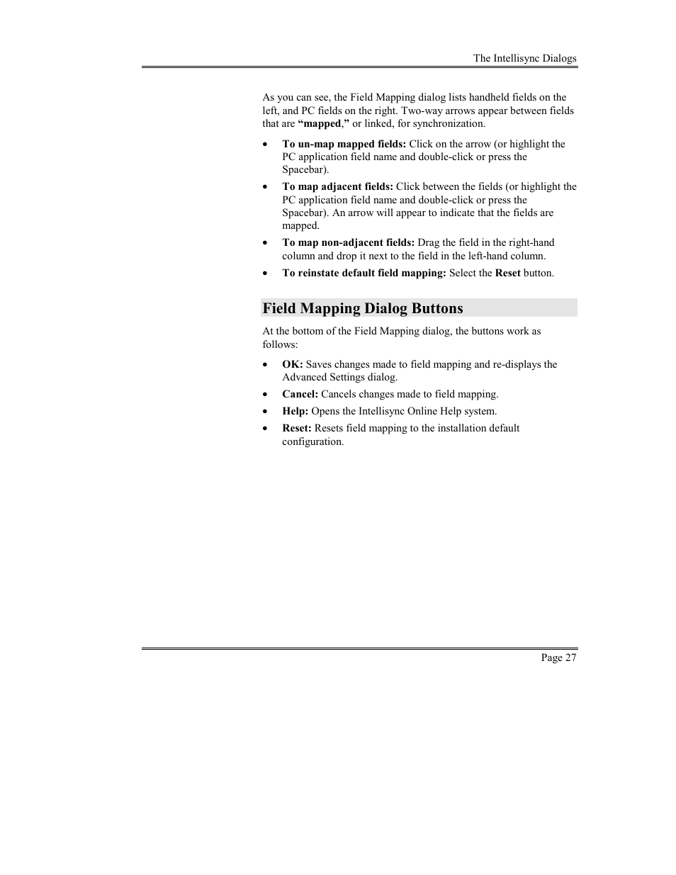 Field mapping dialog buttons | Sony PEG-TG50 User Manual | Page 27 / 53