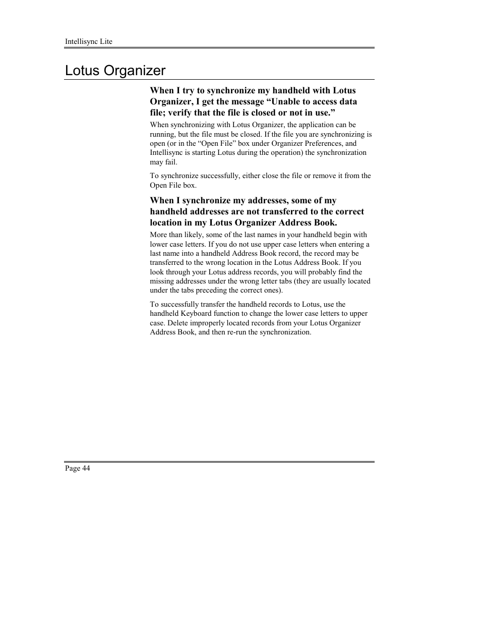 Lotus organizer | Sony PEG-TG50 User Manual | Page 44 / 53