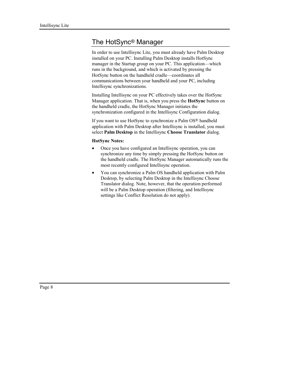 The hotsync® manager, Configuring multiple handheld applications, The hotsync | Manager | Sony PEG-TG50 User Manual | Page 8 / 53