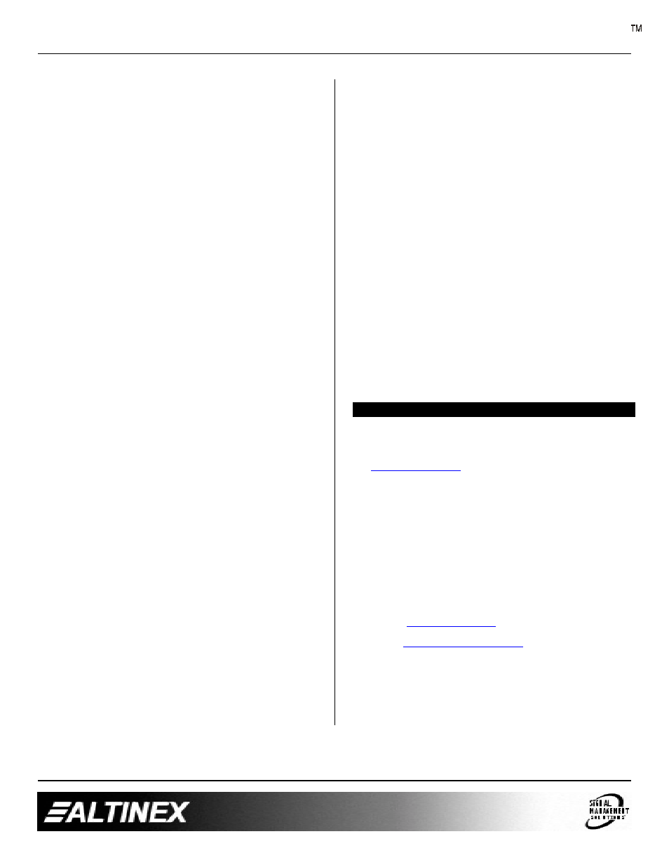 V-matrix | Altinex VM2143VS User Manual | Page 12 / 12