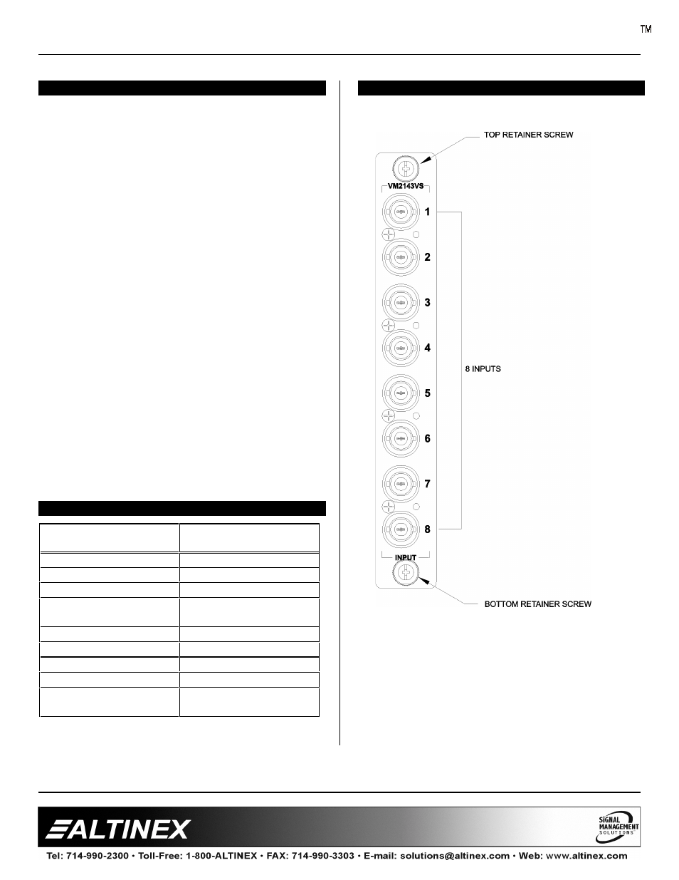 V-matrix | Altinex VM2143VS User Manual | Page 4 / 12