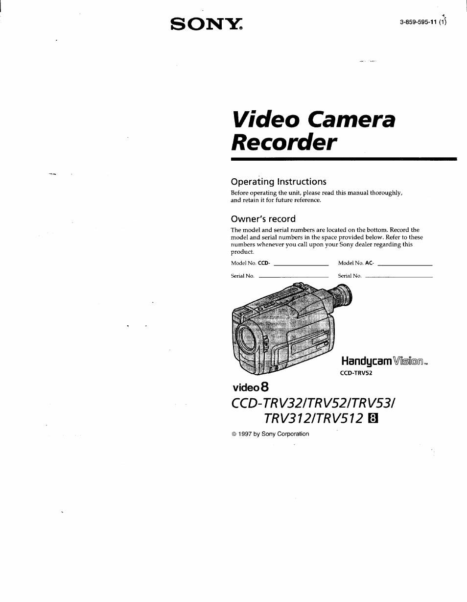 Sony CCD-TRV53 User Manual | 76 pages