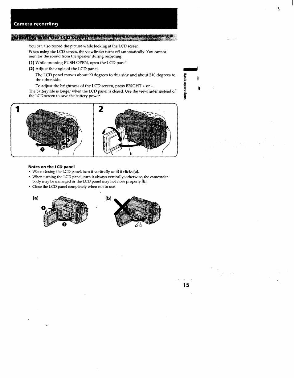 Notes on the lcd panel, A2 ^rrf^ * *' wl fiijs, S m r | Sony CCD-TRV53 User Manual | Page 15 / 76