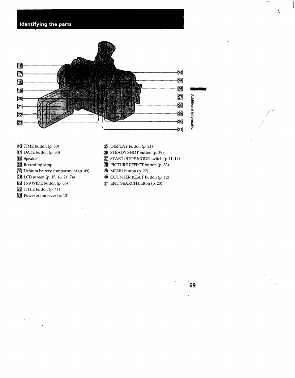 1 jjl q | Sony CCD-TRV53 User Manual | Page 69 / 76