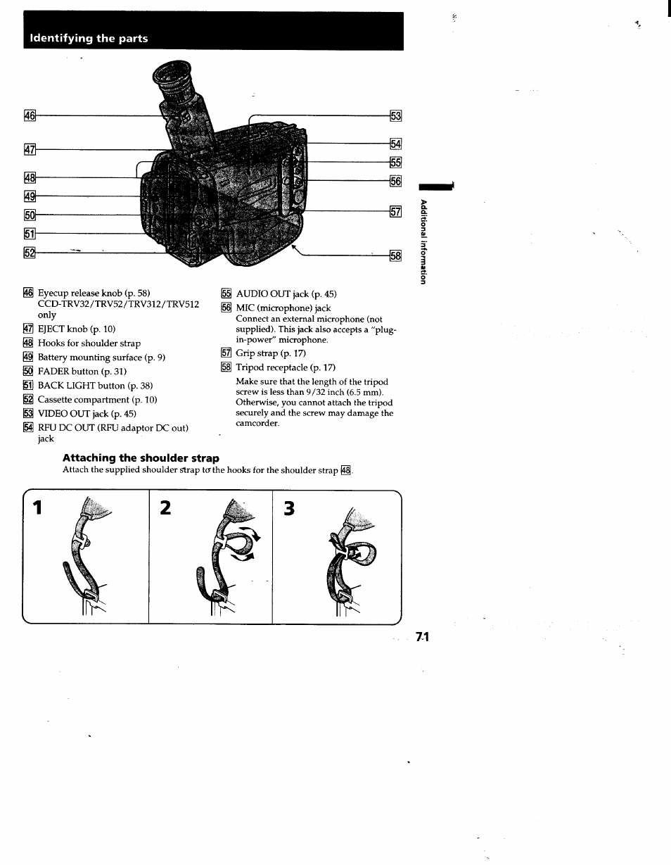 Sony CCD-TRV53 User Manual | Page 71 / 76