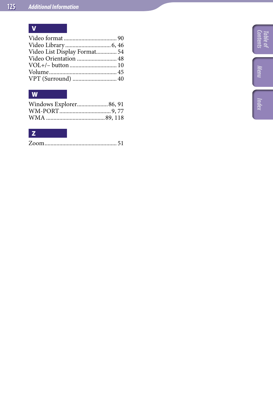 Sony NWZ-A818BLK User Manual | Page 125 / 125