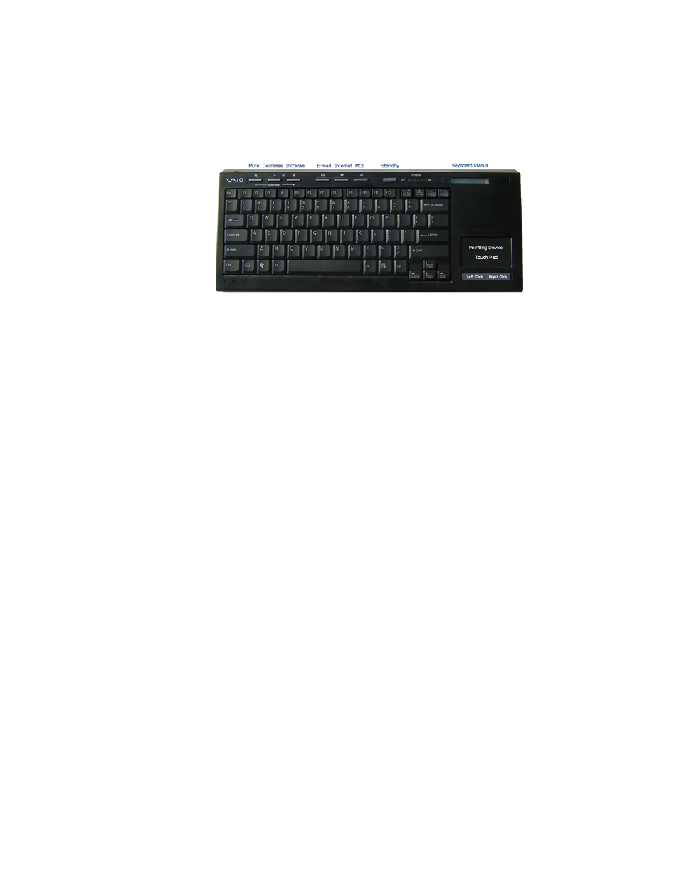 Wireless keyboard, Setting up the keyboard, Insert the batteries | Activate wireless keyboard communication, Wireless keyboard setting up the keyboard | Sony VGX-XL2 User Manual | Page 9 / 182