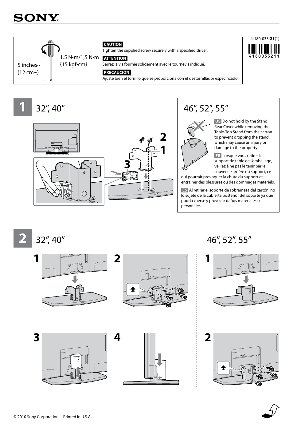 Sony KDL-40EX710 User Manual | 2 pages