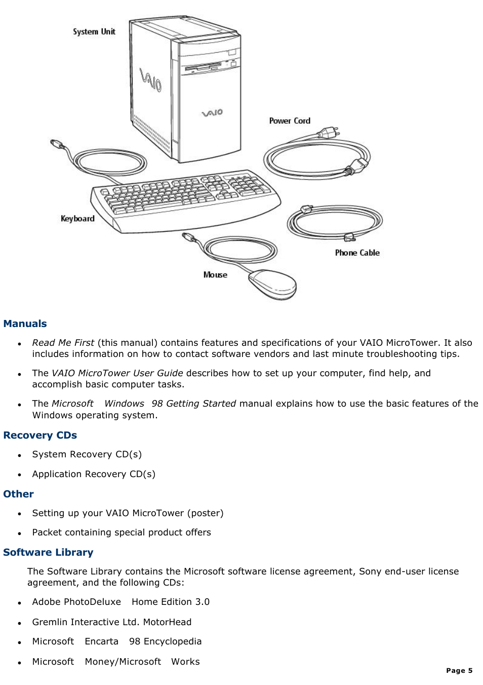 Sony PCV-E302DS User Manual | Page 5 / 1141