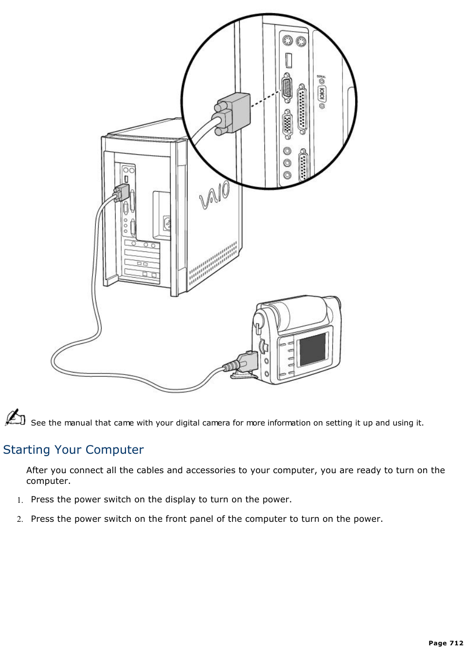 Starting your computer | Sony PCV-E302DS User Manual | Page 712 / 1141