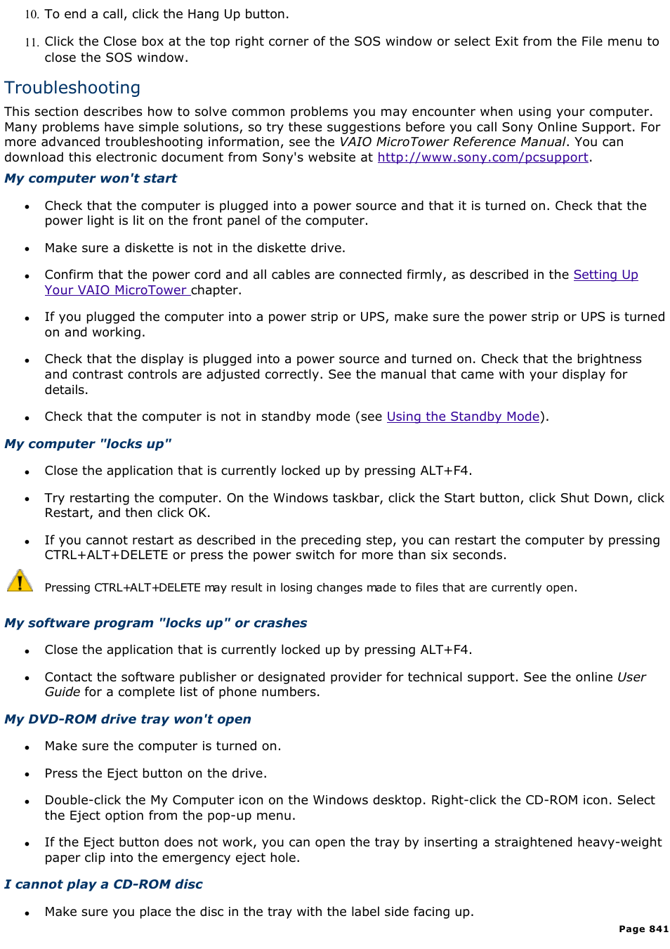 Troubleshooting | Sony PCV-E302DS User Manual | Page 841 / 1141