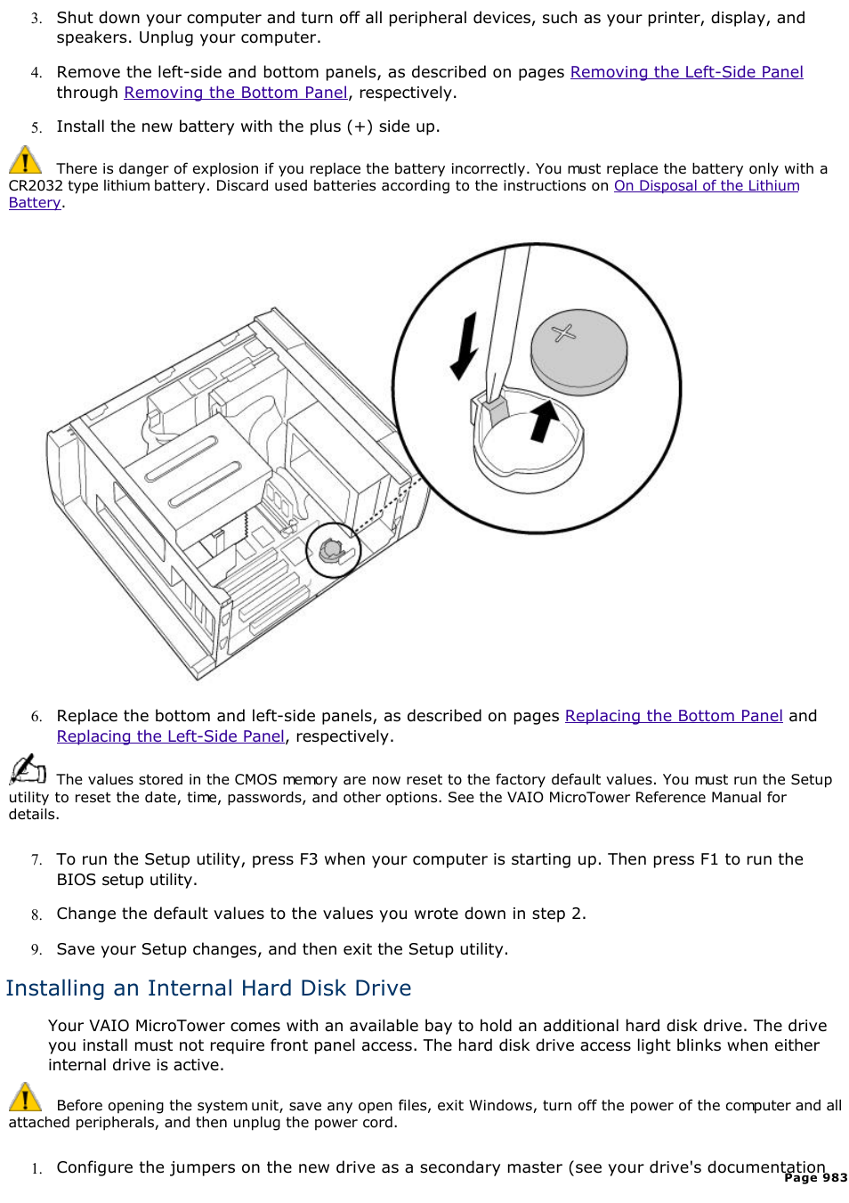 Installing an internal hard disk drive | Sony PCV-E302DS User Manual | Page 983 / 1141