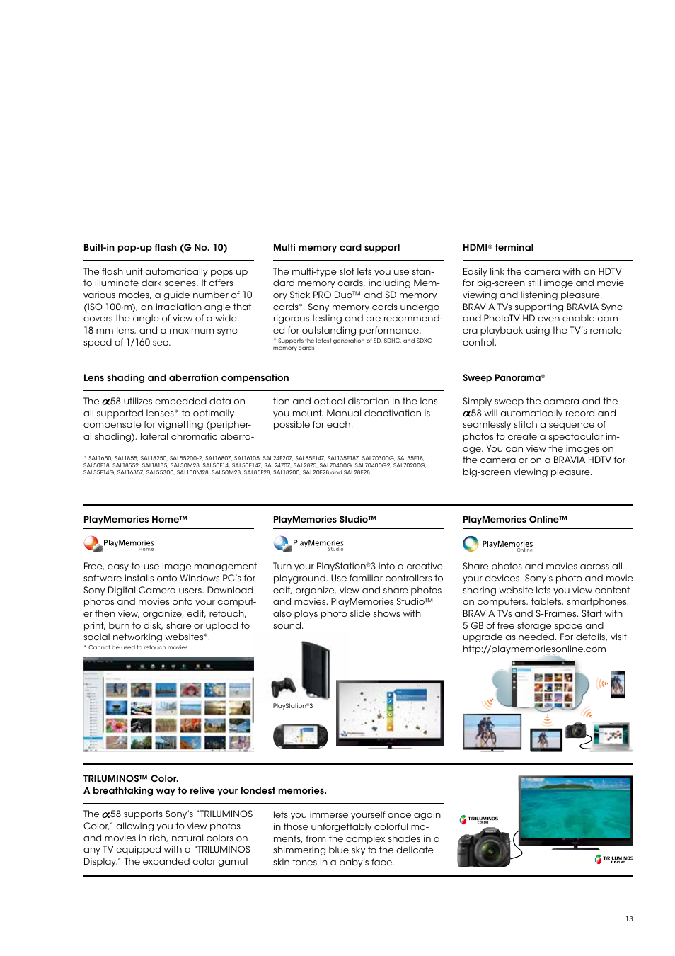 Sony SLT-A58 User Manual | Page 13 / 16