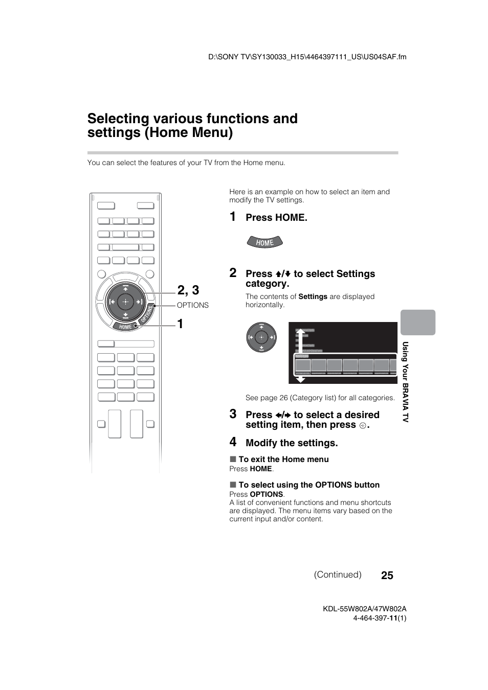 Sony KDL-47W802A User Manual | Page 25 / 36