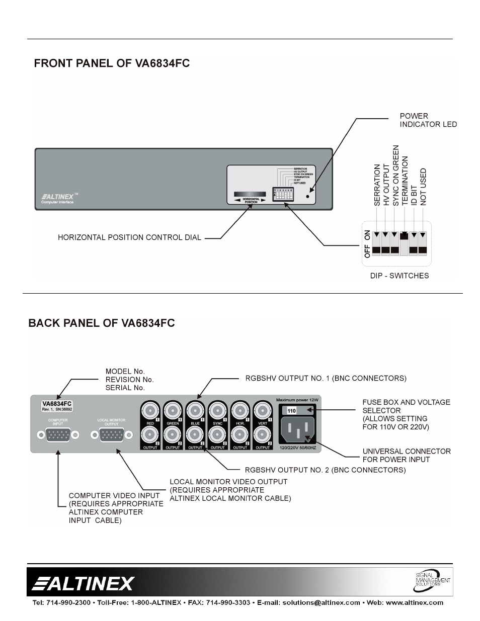 Interfaces | Altinex System Analog Interface VA6834FC User Manual | Page 6 / 14
