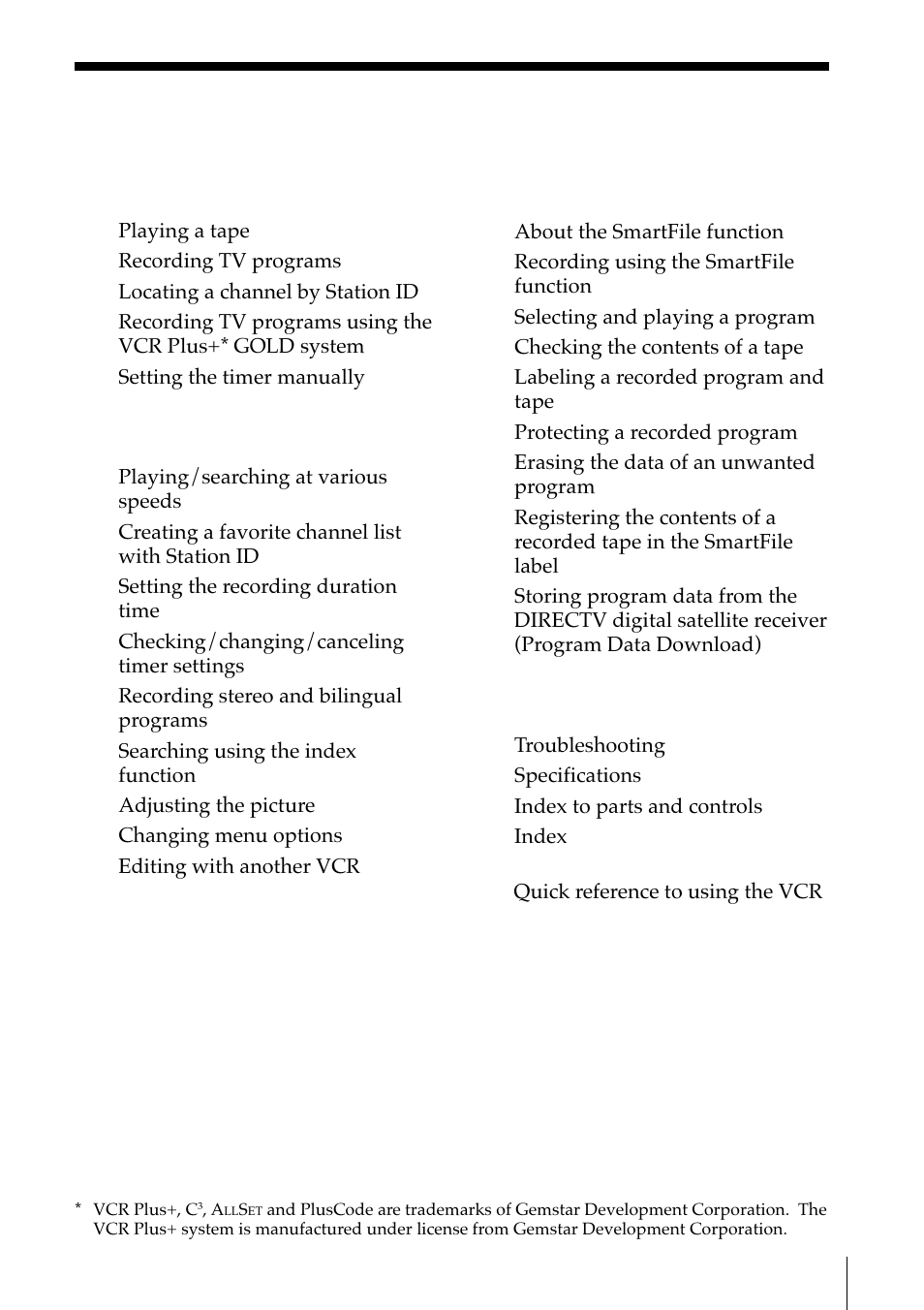 Sony SLV-M11HF User Manual | Page 3 / 76