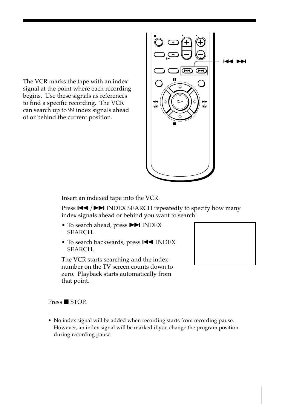 Searching using the index function | Sony SLV-M11HF User Manual | Page 31 / 76