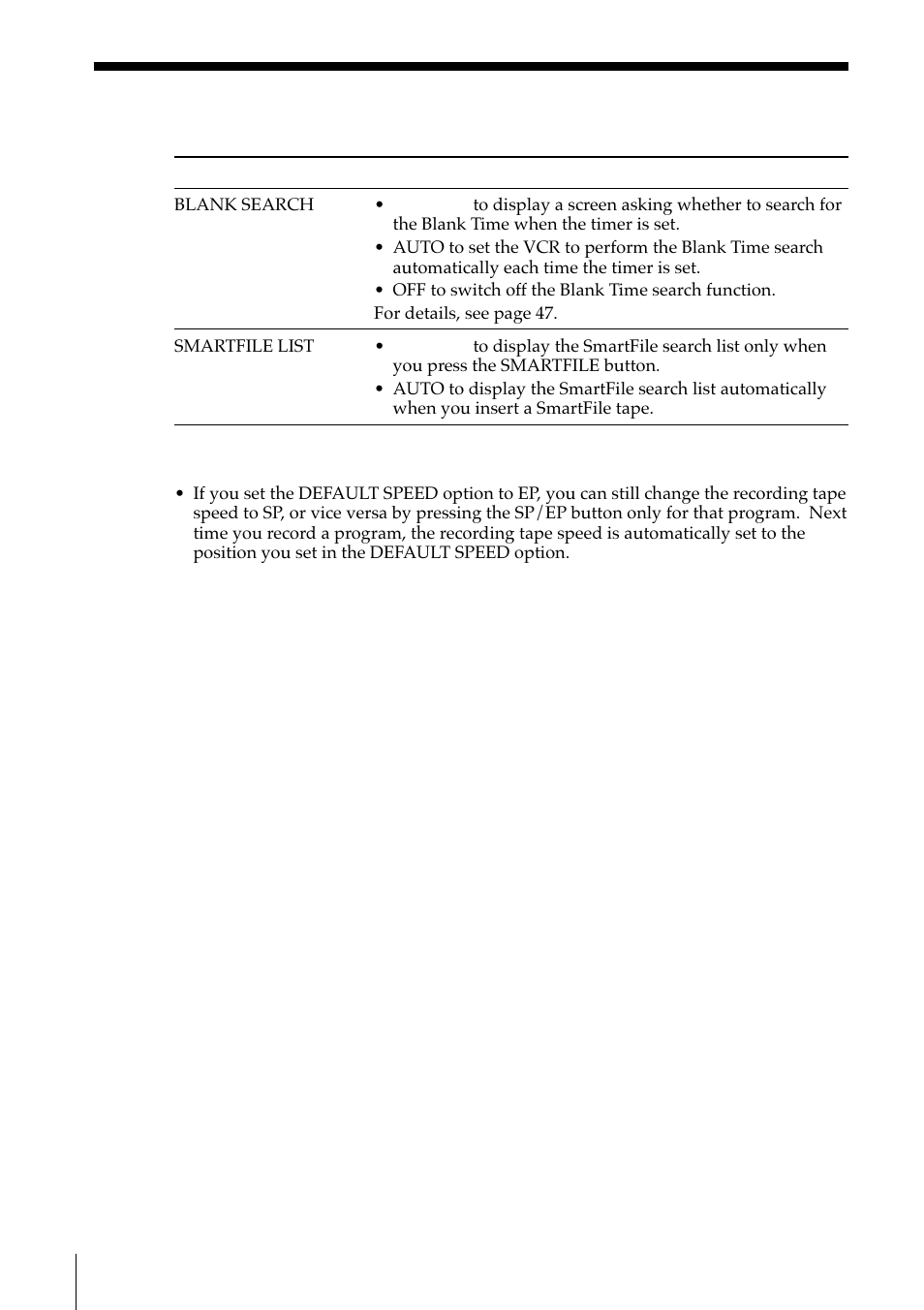 Changing menu options (continued) | Sony SLV-M11HF User Manual | Page 36 / 76