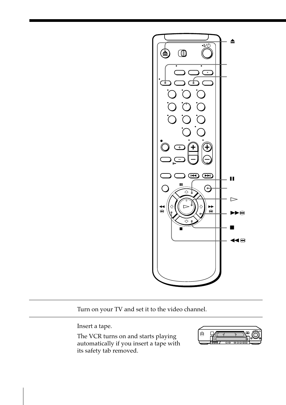 Playing a tape | Sony SLV-M11HF User Manual | Page 4 / 76