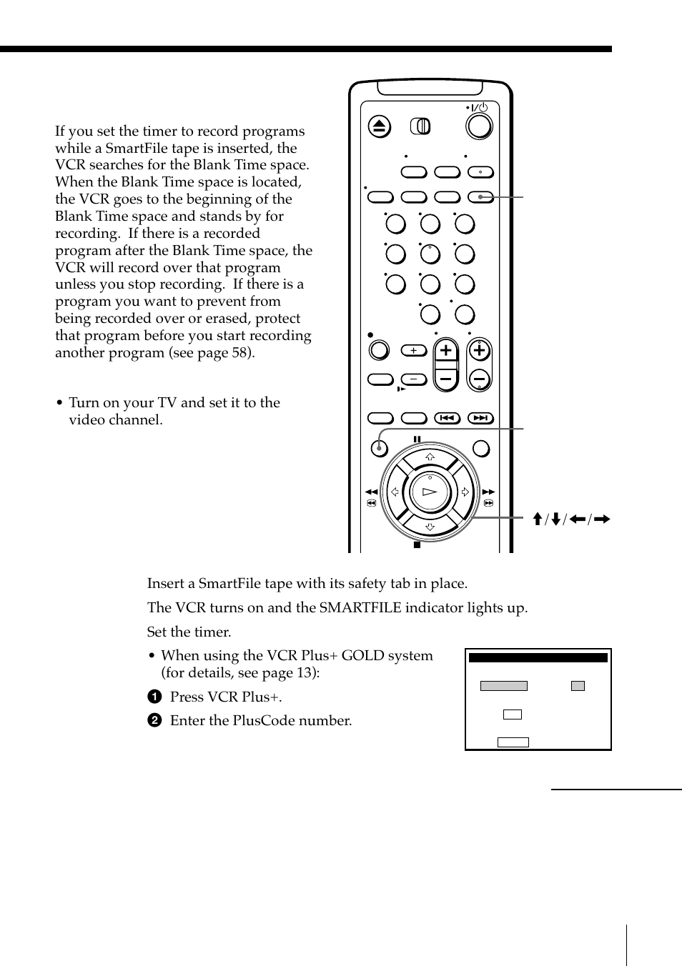 Setting timer recording in the blank time space | Sony SLV-M11HF User Manual | Page 47 / 76