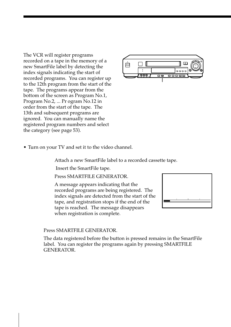 Insert the smartfile tape | Sony SLV-M11HF User Manual | Page 62 / 76